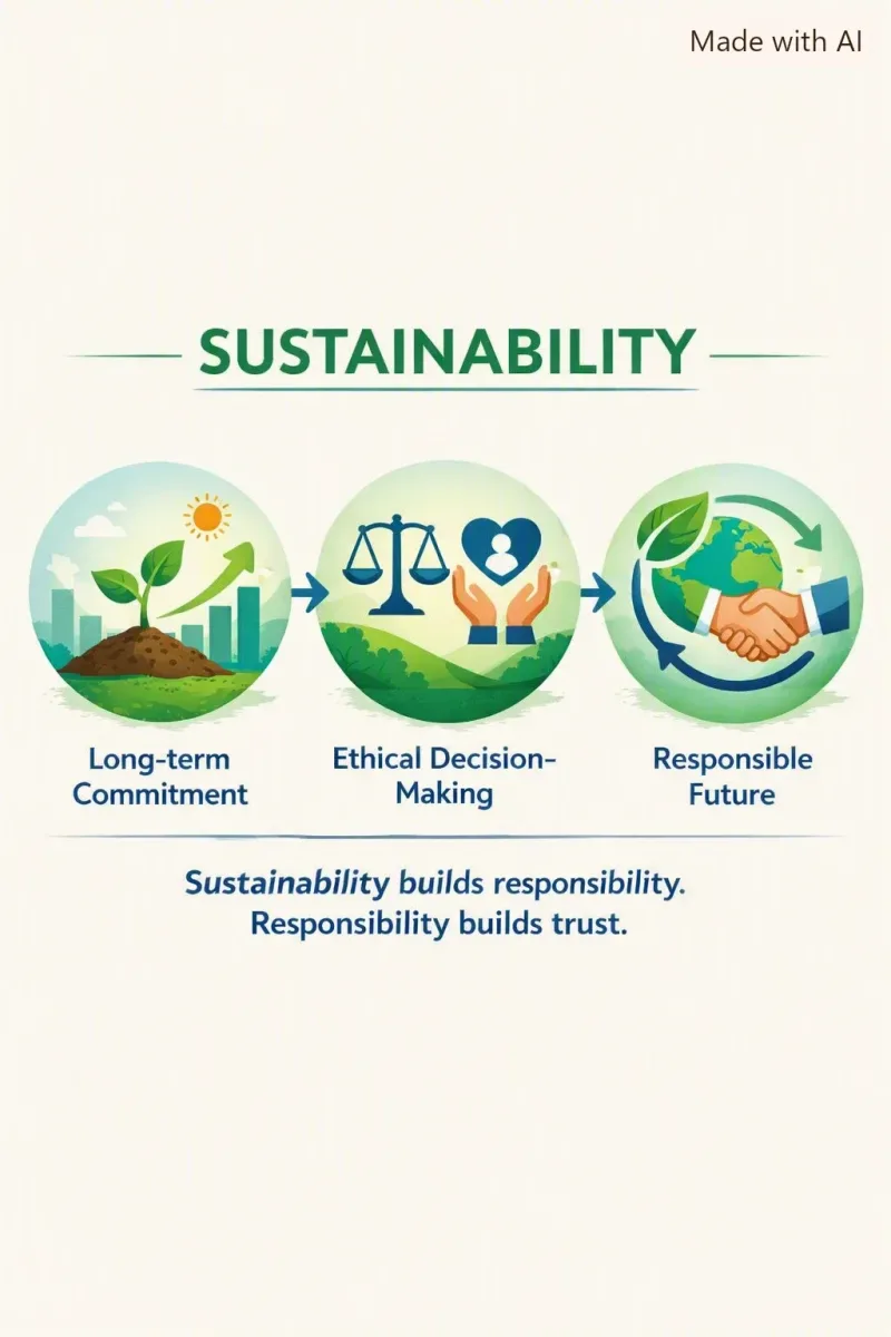 Sustainability builds responsibility. Responsibility builds trust. And trust is the foundation of a resilient future.